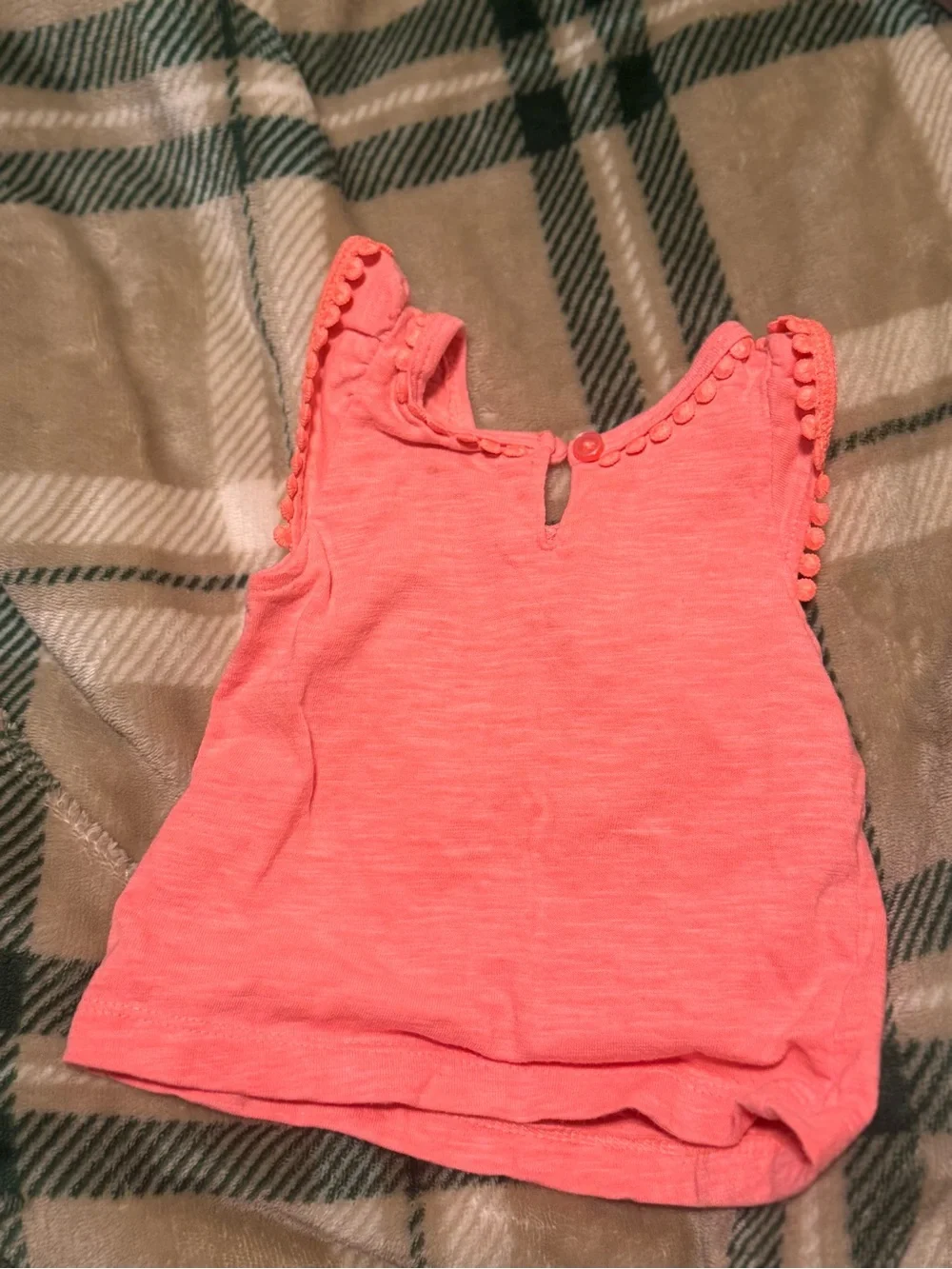 Carter's Coral Pom-Trim Tank Top